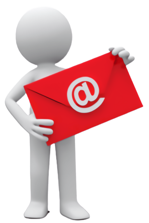 IMAGE - E-Mailing Person Holding a Large Red Envelope to Contact Us via E-Mail - About Us Page - Contact Us via E-Mail Section - 1K PixRes - from FSCNS.com